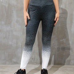 Ombre Print Wideband Leggings for Women - Ideal for Fitness and Running