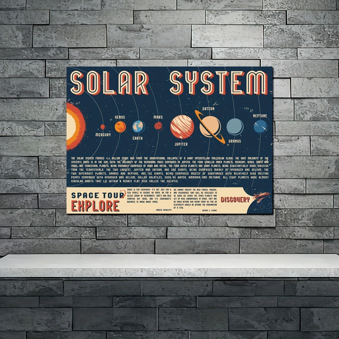 Kid's Solar System Wall Sticker Room Decor Waterproof Posters