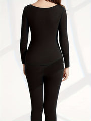 Women's Thermal Underwear Set Long Sleeve Crew Neck Tops & Pants