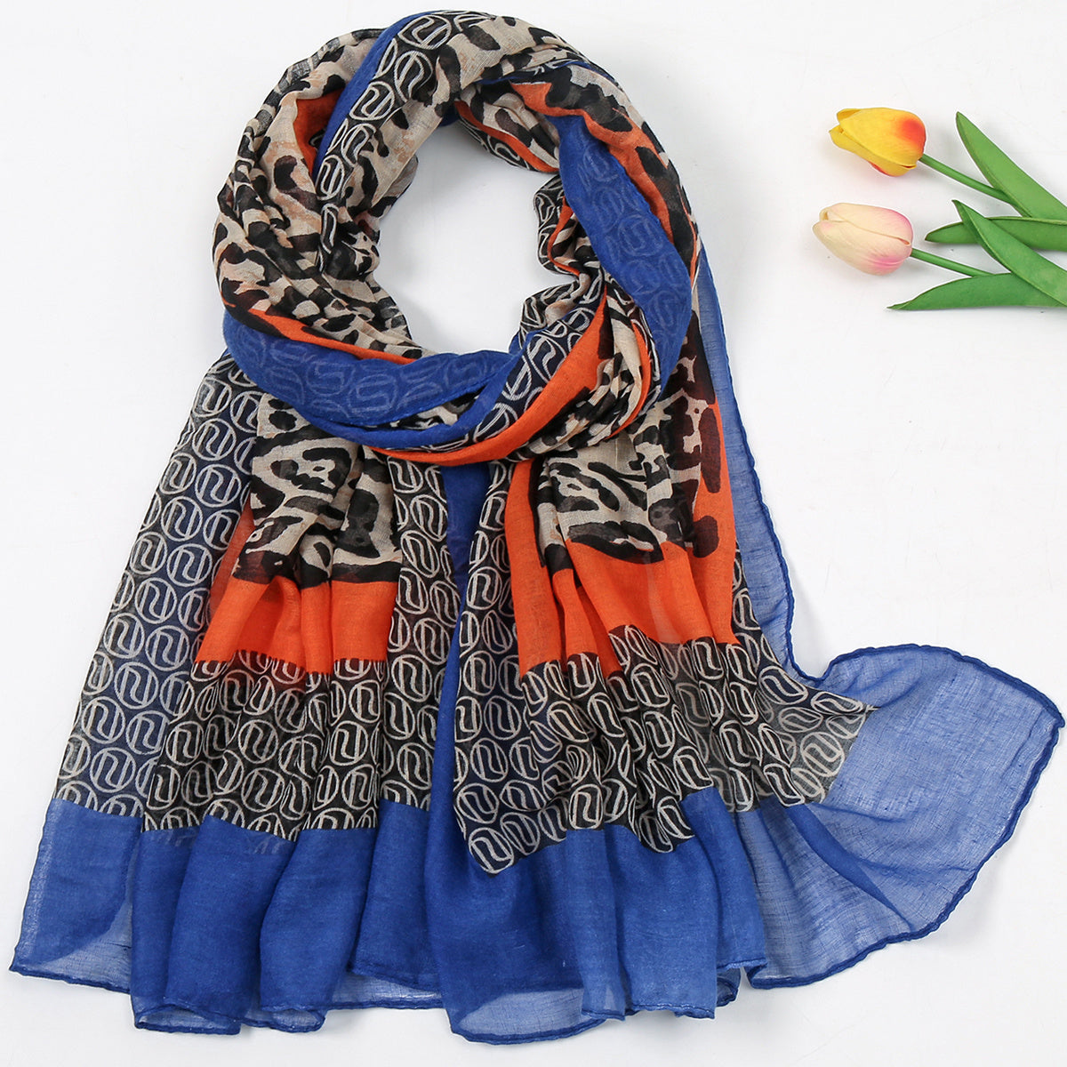 Vintage Print Thin Scarf Shawl Beach Towel Yarn Scarf Casual Sunscreen Large