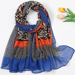 Vintage Print Thin Scarf Shawl Beach Towel Yarn Scarf Casual Sunscreen Large