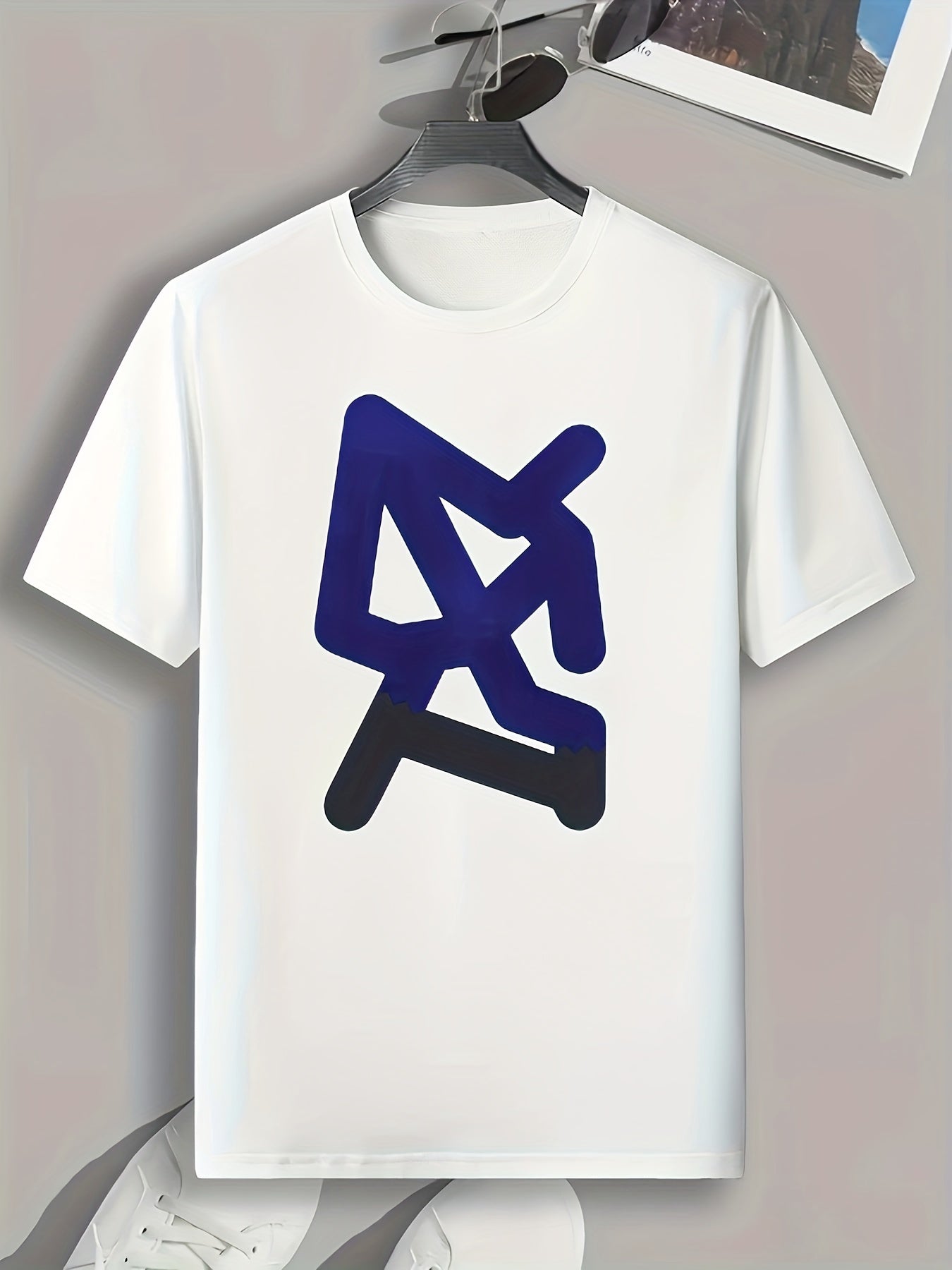 Symbol Print Men's Graphic T shirt Casual Comfy Tees For Summer Mens Clothing