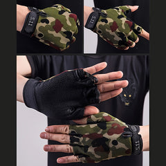 Men's Half Finger Outdoor Cycling Gloves Non slip Fitness Gloves