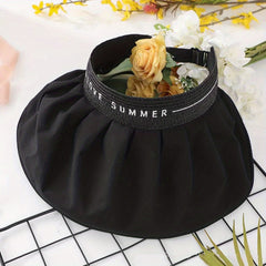Wide Brim Stitching Visor Hats Foldable Headband Casual Sun Hat UV Protection