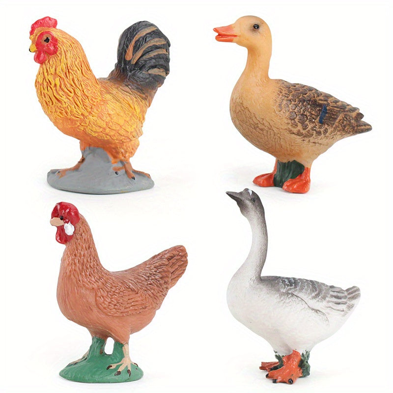Realistic Chicken & Duck Farm Animal Models for Diorama