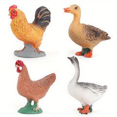 Realistic Chicken & Duck Farm Animal Models for Diorama