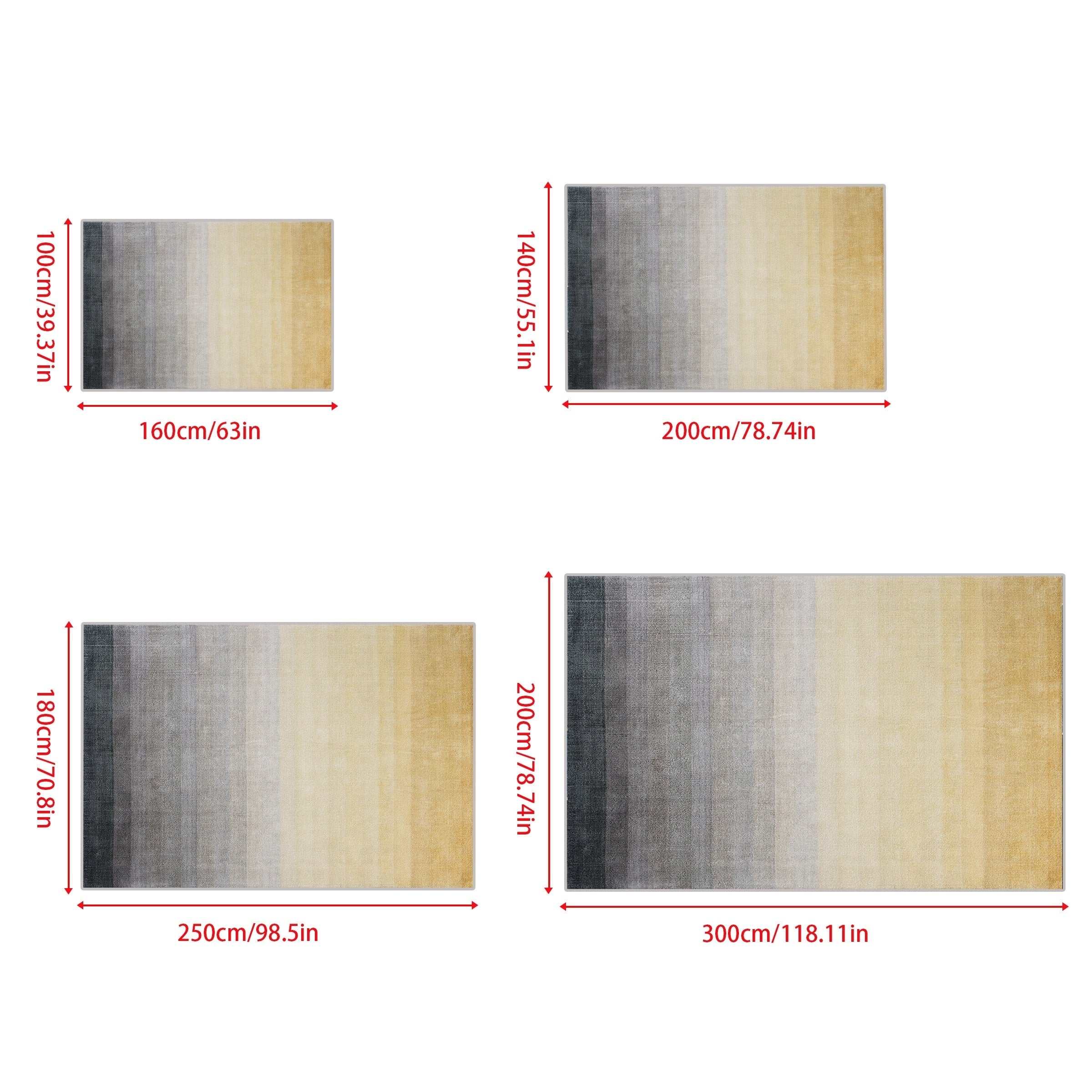 Gradient Faux Sheepskin Floor Mat for Living Room Bedroom Bedside