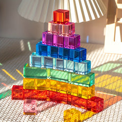 Colorful Acrylic Building Blocks Toys - Set of 30pcs High Transmittance Blocks