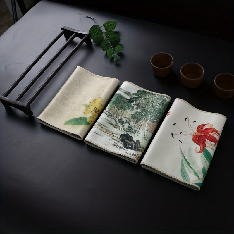 Absorbent Chinese Tea Napkin Table Mat Decorative Tea Towel