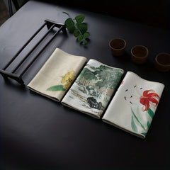 Absorbent Chinese Tea Napkin Table Mat Decorative Tea Towel