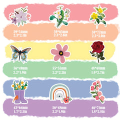 100pcs Flower Stickers Waterproof Vsco Stickers Pack