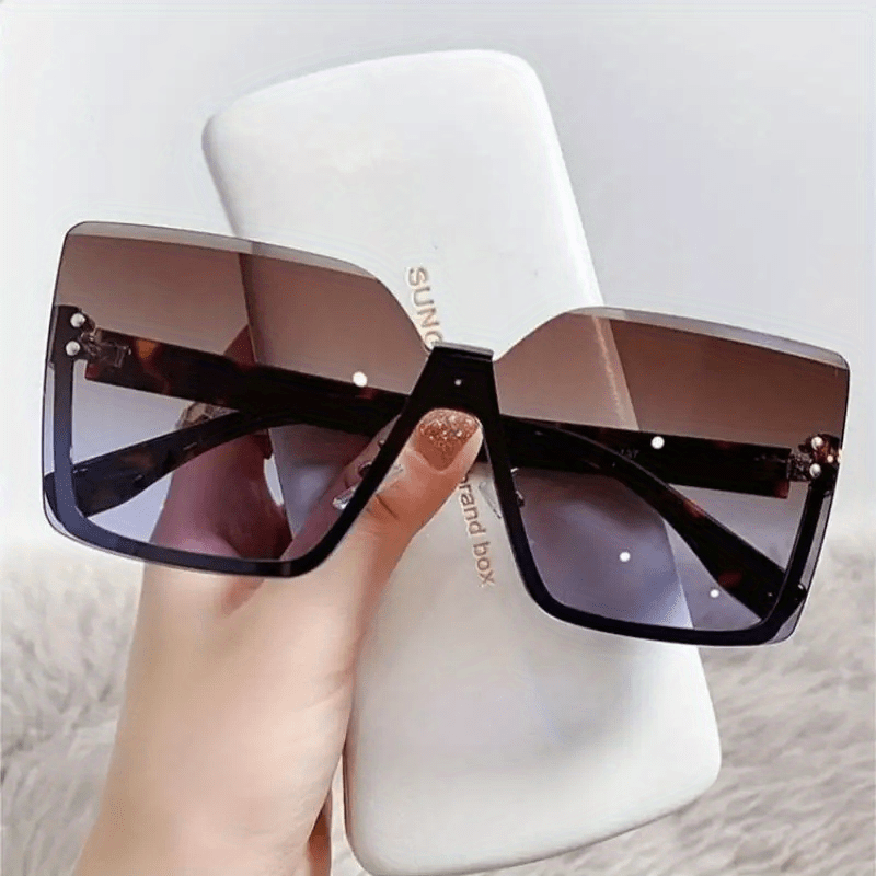 Oversized Rimless Sunglasses Gradient Glasses UV400