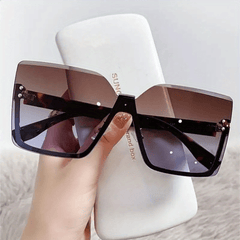 Oversized Rimless Sunglasses Gradient Glasses UV400
