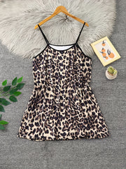 Leopard Print Satin Cami Nightdress