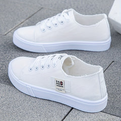 Women's Low Top Canvas Shoes Casual Lace Up Lightweight Sneakers