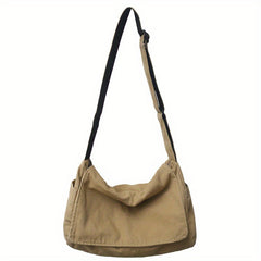 Men's Canvas Messenger Bag Large Capacity Crossbody Bag