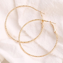 Golden Twisted Hoop Earrings Big Circle Earrings for Women Girls