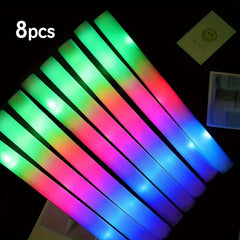 Colorful Flash LED Foam Glow Stick Party Favors Pack Of 8