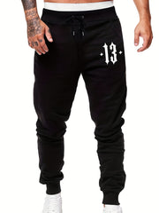 Men's Graffiti Number 13 Pattern Printed Trousers Drawstring Sweatpants