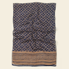 Chiffon Silk Scarf Dark Classical Print Vintage Shawl Women Neck Wrap Headscarf