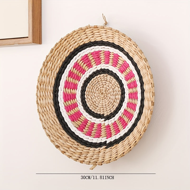 Handwoven Cattail Grass Rope Basket - Storage & Decor