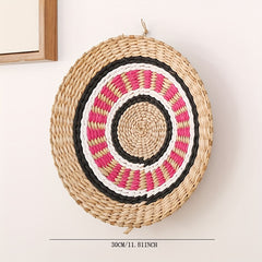 Handwoven Cattail Grass Rope Basket - Storage & Decor