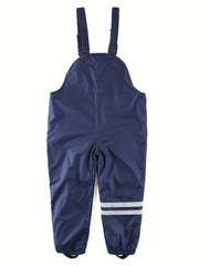 Boys Striped Fleece-Lined Rain Jumpsuit
