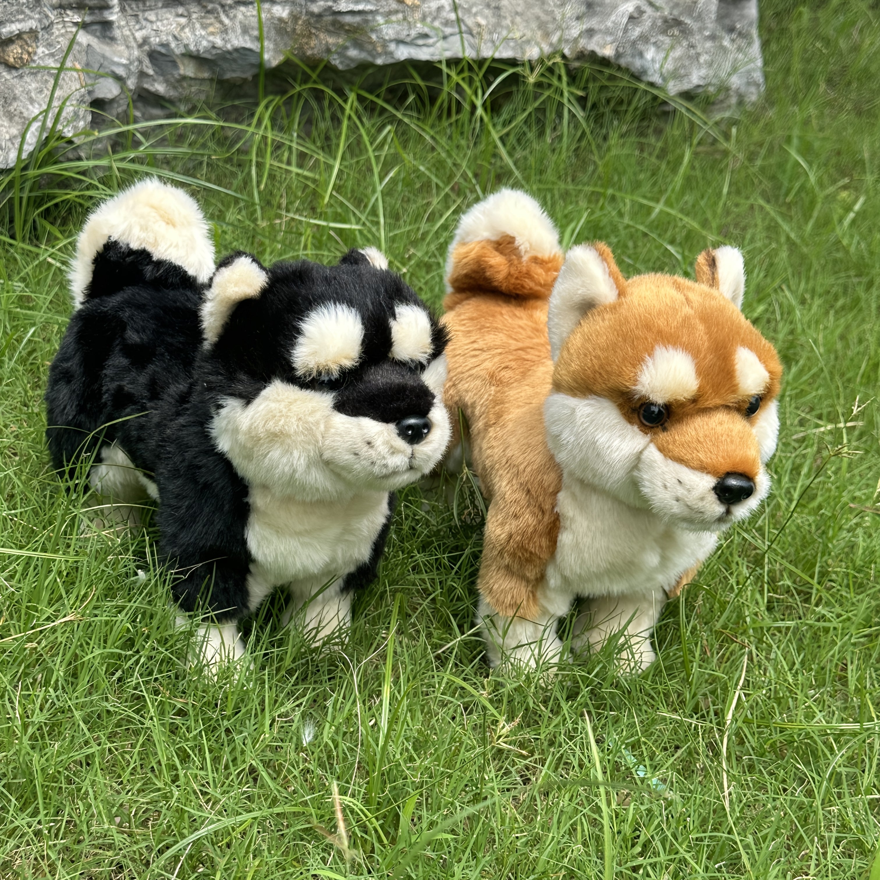 Realistic Shiba Inu Dog Plush Toy Brown Standing Stuffed Animal