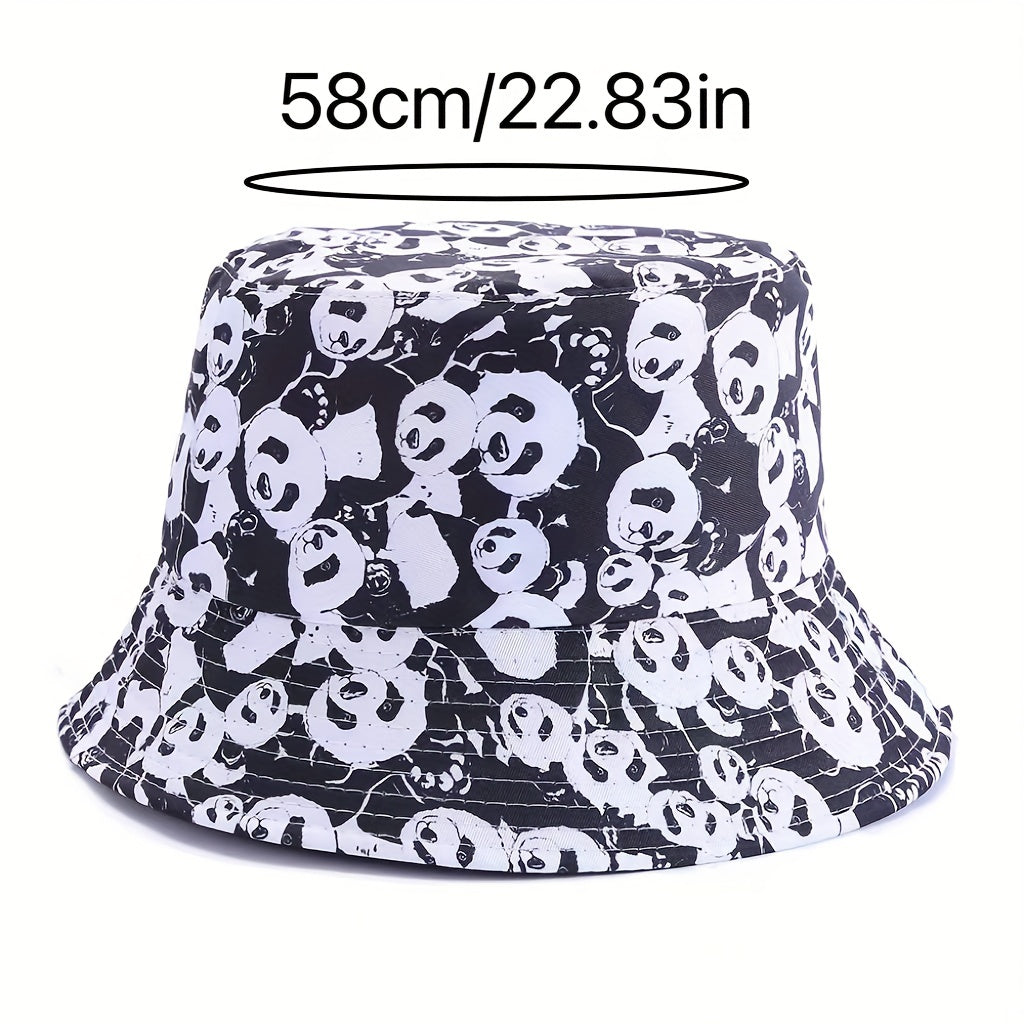 Panda Print Bucket Hat Double Sided Unisex Outdoor Hiking Travels
