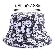 Panda Print Bucket Hat Double Sided Unisex Outdoor Hiking Travels