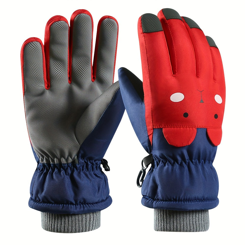 Kids Ski Gloves Winter Warm Waterproof Snowboard Gloves
