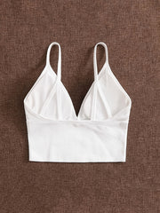 Backless Cami Crop Top Slim Fit V-Neck Sexy Lingerie