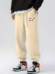 Blackletter Print Drawstring Sweatpants Loose Fit Pants Men's Joggers