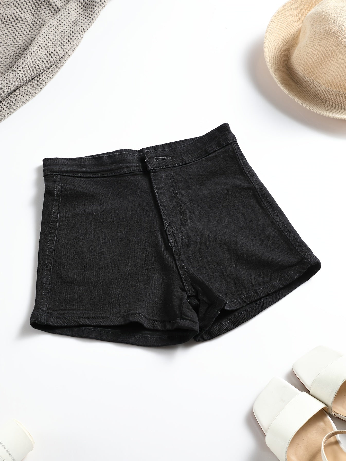 Girls High Waist Slim Denim Shorts for Summer
