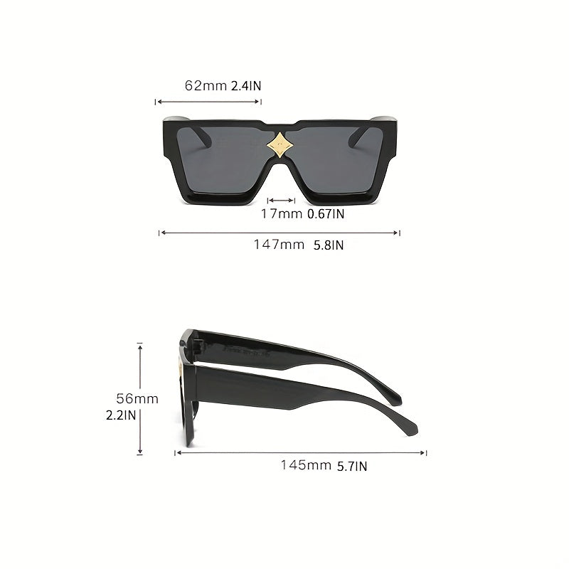 Men's Street Style Large Frame Square Sunglasses UV400