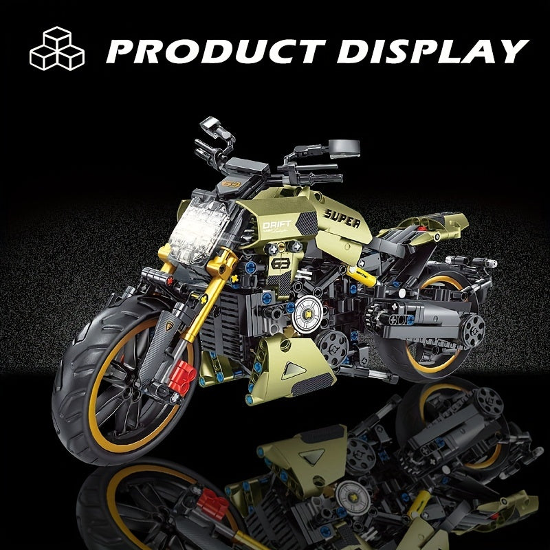 Motorbike Supercar 1260 Blocks Racing Vehicle Building Toy