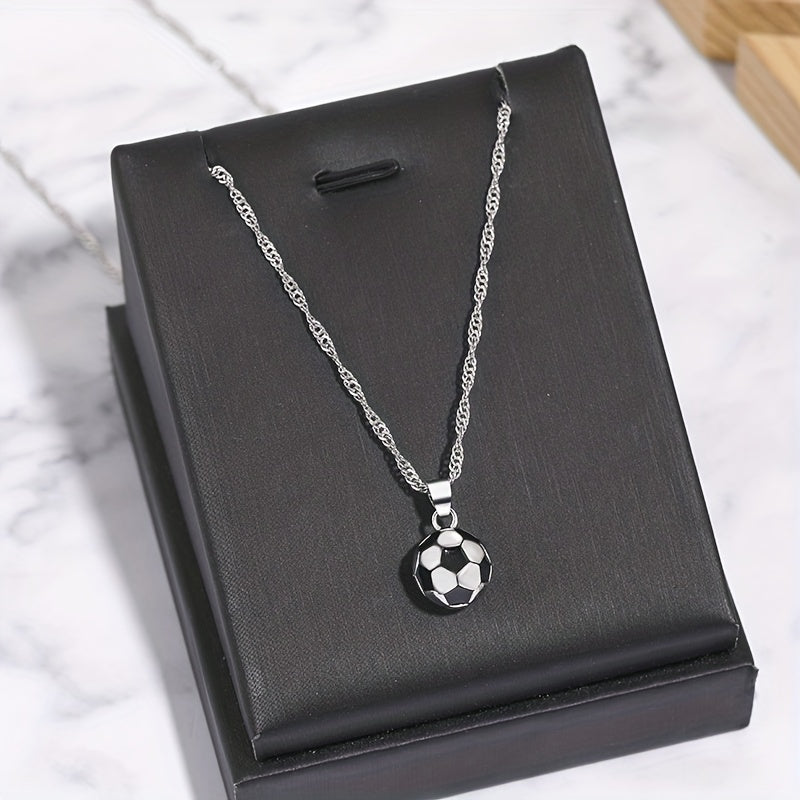 Football Necklace Vintage Sports Fan Pendant Jewelry Gift