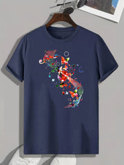 Music Elements Pattern Print Men's Comfy Sports T shirt Graphic Tee