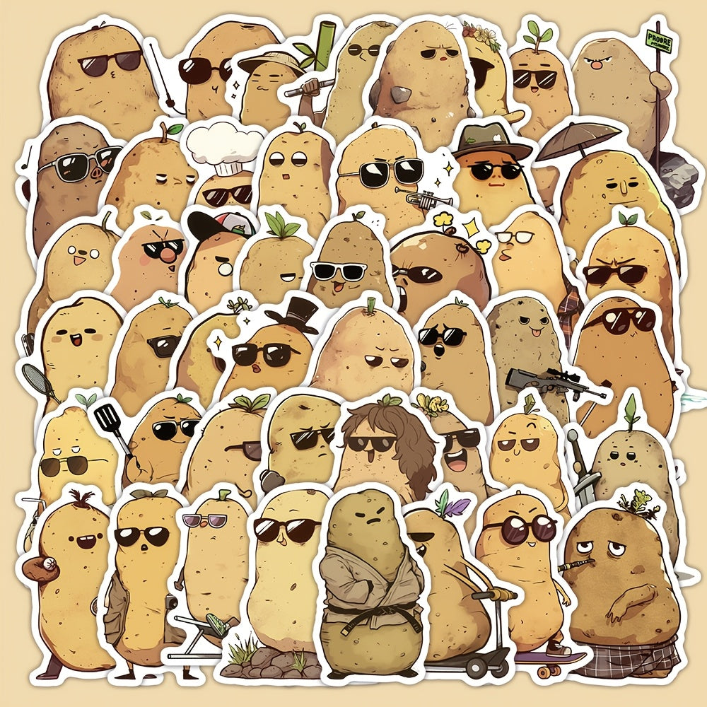 52pcs Cartoon Potato Series Waterproof Stickers for Kids' Parties
