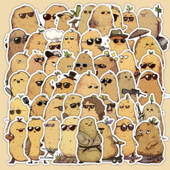 52pcs Cartoon Potato Series Waterproof Stickers for Kids' Parties
