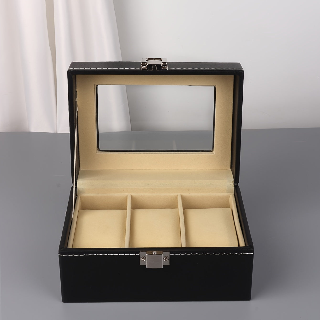 3 Slots Watch Collector With PU Leather
