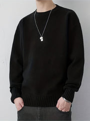 Knitted Sweater Men's Casual Warm Crew Neck Pullover For Fall Winter