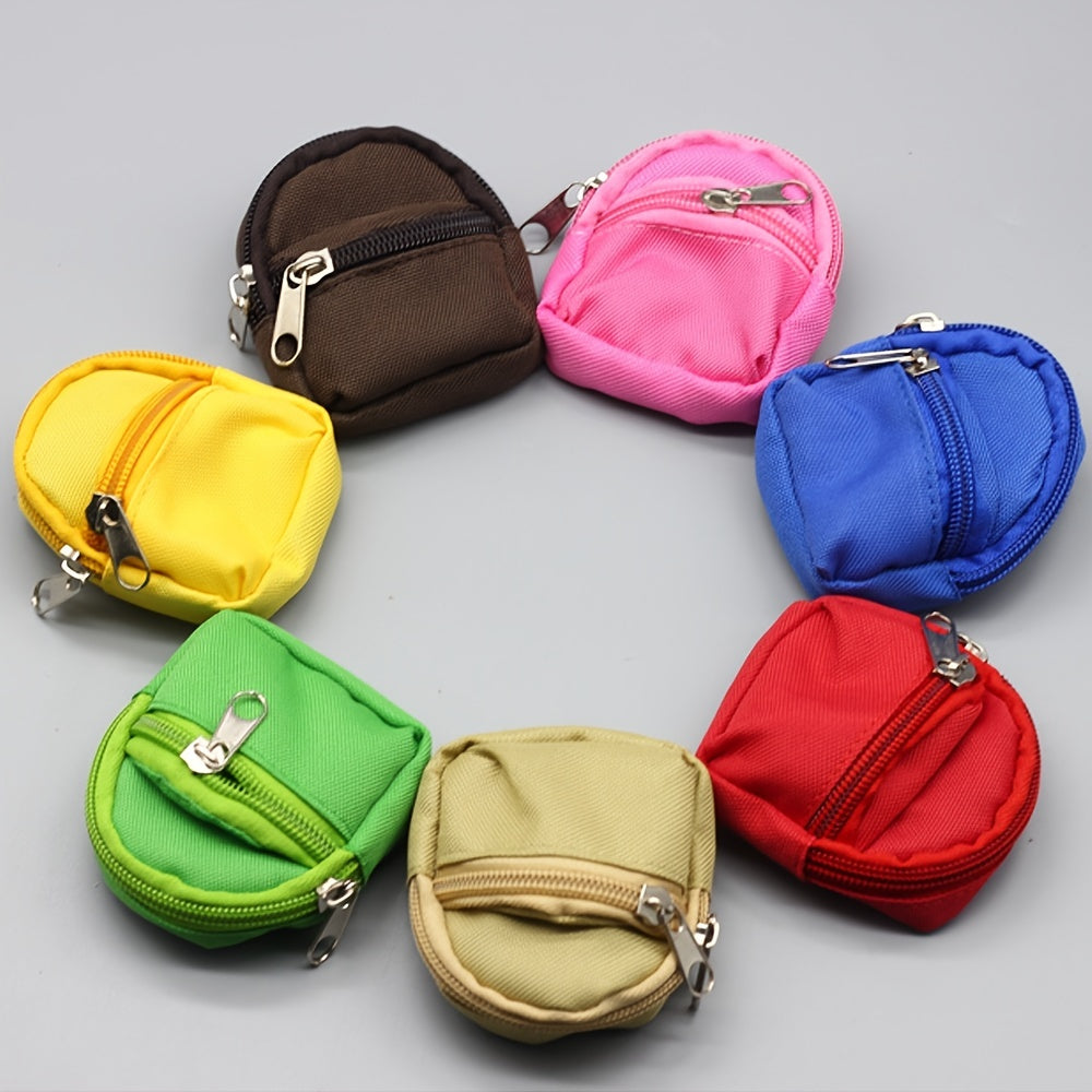 Mini Canvas Backpack Schoolbag for Doll House