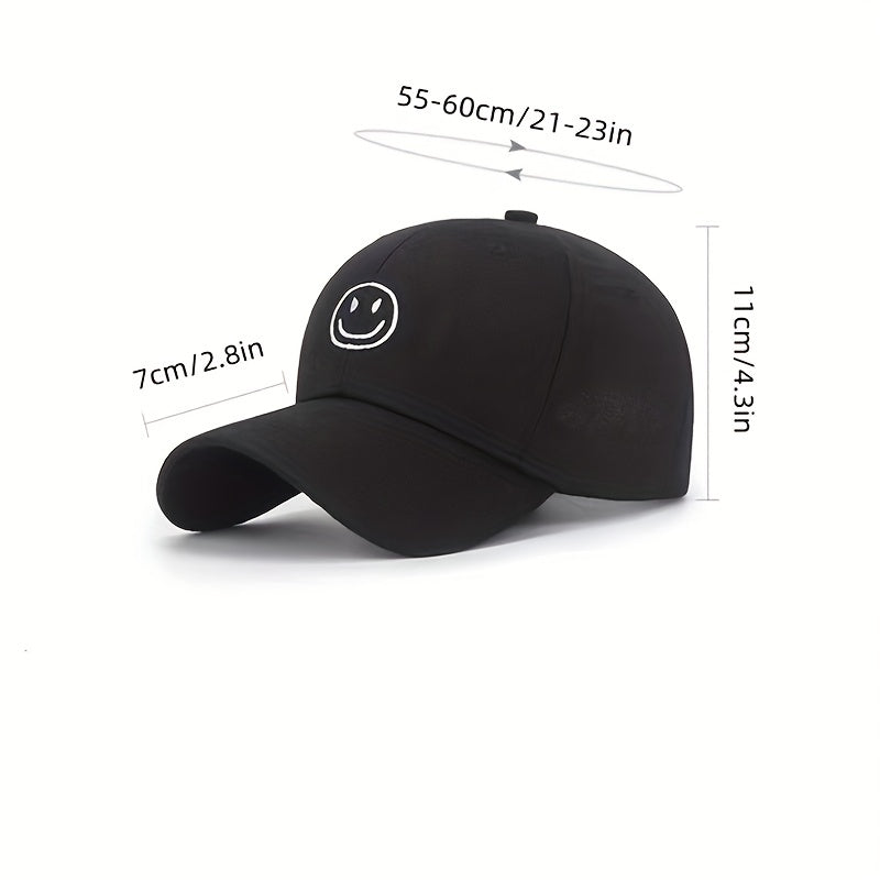 Men's Happy Face Baseball Cap Embroidered Peaked Cap