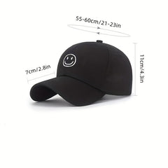 Men's Happy Face Baseball Cap Embroidered Peaked Cap