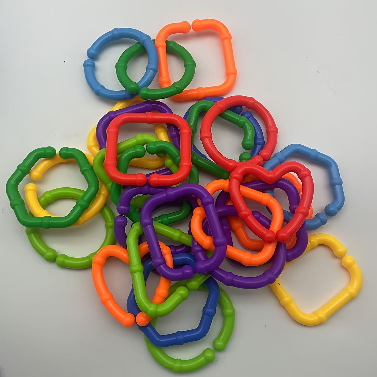 Geometric Chain Buckles Toy Puzzle Bright Colors Shapes Training Toys