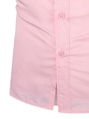Pink Business Shirt Men's Short Sleeve Button Down Formal Shirt