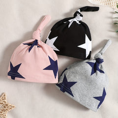 Star Print Infant Hat Set