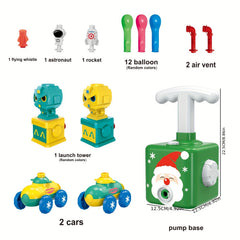 Christmas Toy Set Santa Claus Balloon Car & Flying Whistle Power Balloon
