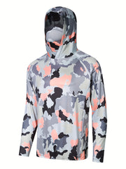 Men's Camo UPF 50 Sun Protection Hoodie Long Sleeve Quick Dry